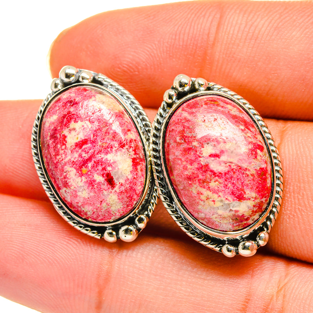 Thulite Earrings handcrafted by Anasilvercos - EARR420313
