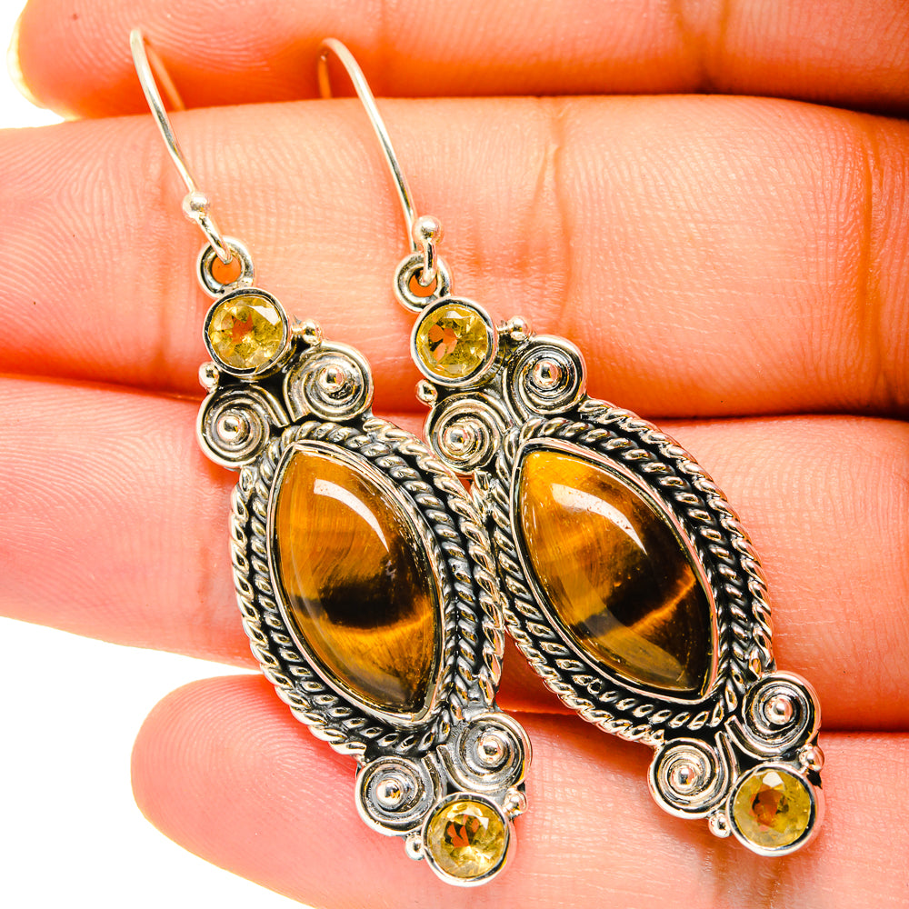 Tiger Eye Earrings handcrafted by Anasilvercos - EARR420319