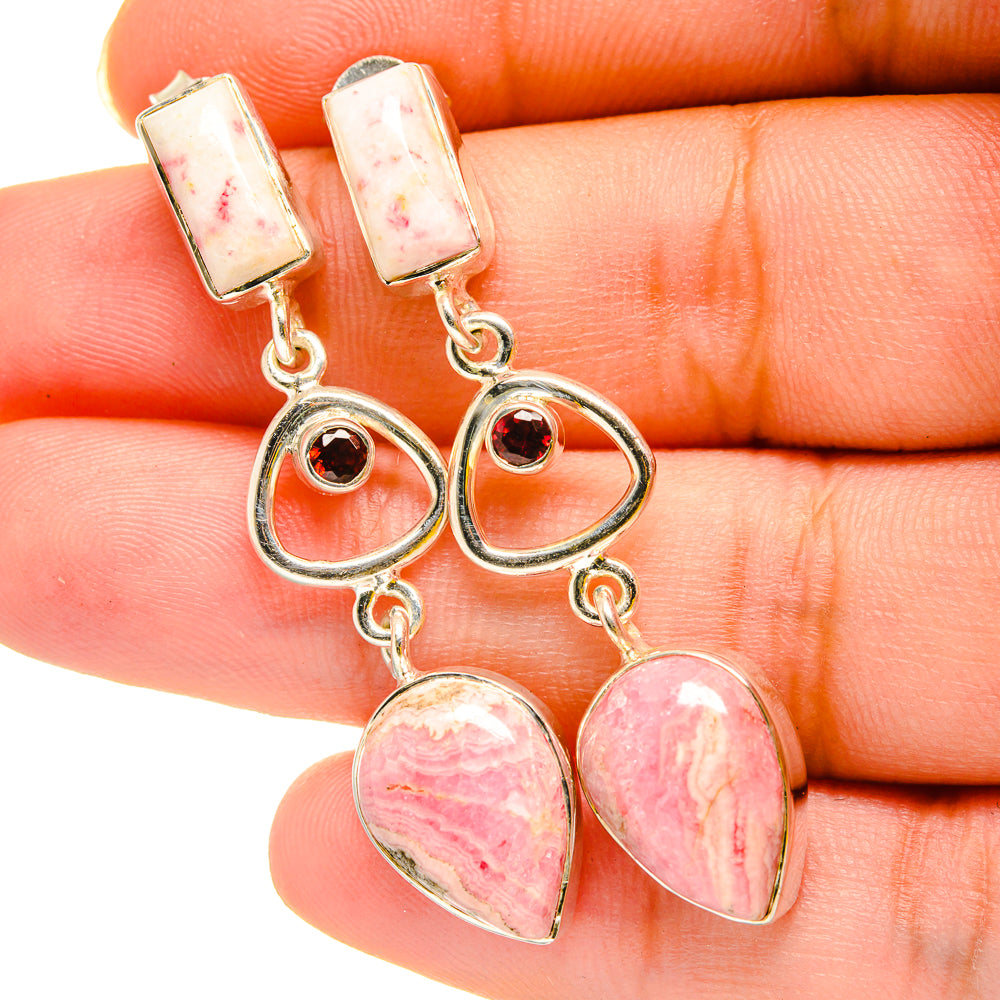 Rhodochrosite Earrings handcrafted by Anasilvercos - EARR420321