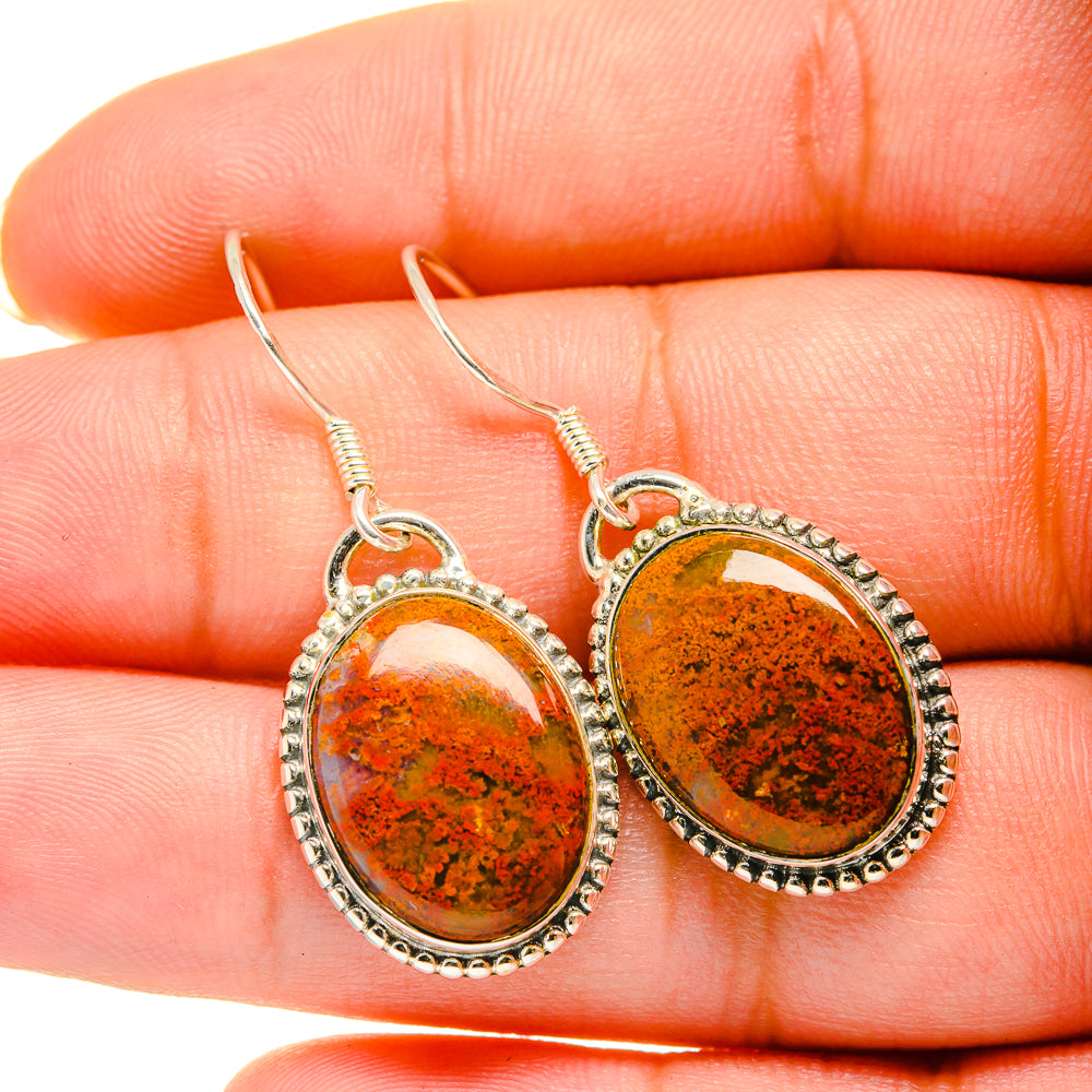 Indonesian Plume Agate Earrings handcrafted by Anasilvercos - EARR420328