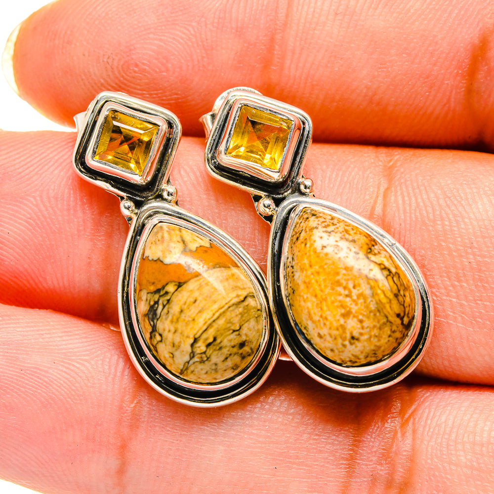 Picture Jasper Earrings handcrafted by Anasilvercos - EARR420346