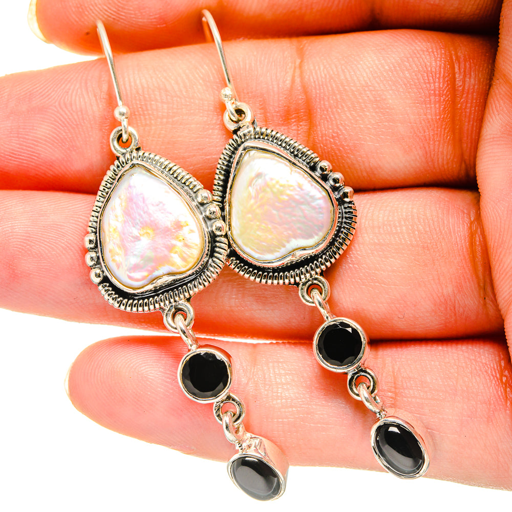 Mother Of Pearl Earrings handcrafted by Anasilvercos - EARR420351