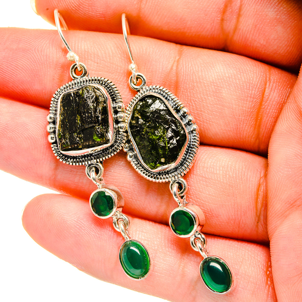 Chrome Diopside Earrings handcrafted by Anasilvercos - EARR420364
