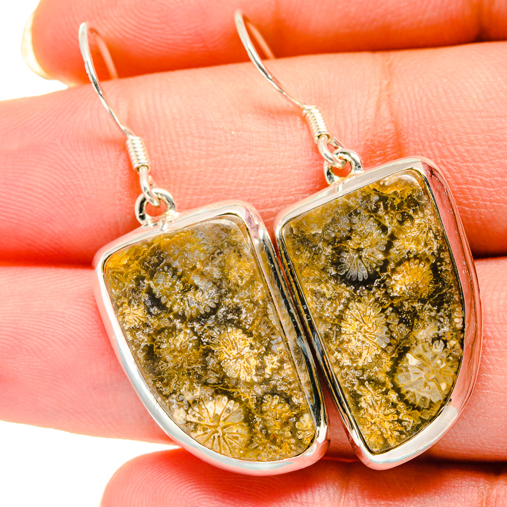 Fossil Coral Earrings handcrafted by Anasilvercos - EARR420381
