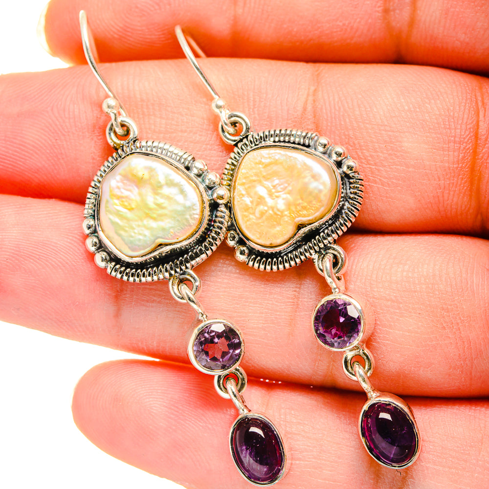 Mother Of Pearl Earrings handcrafted by Anasilvercos - EARR420386