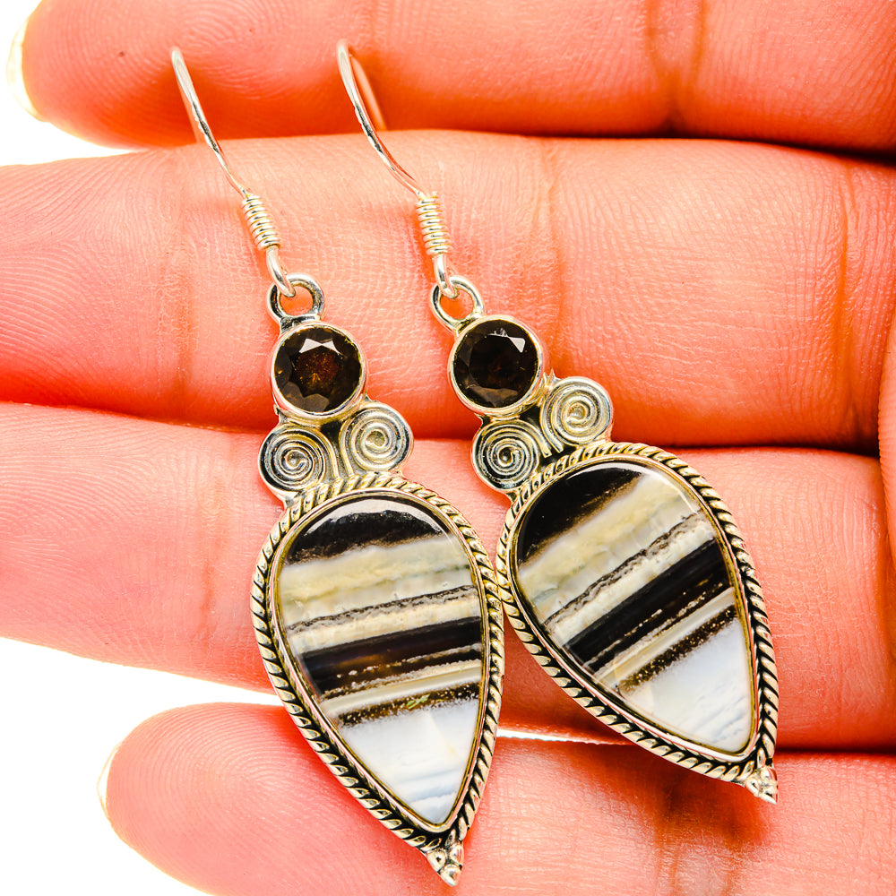 Montana Agate Earrings handcrafted by Anasilvercos - EARR420401