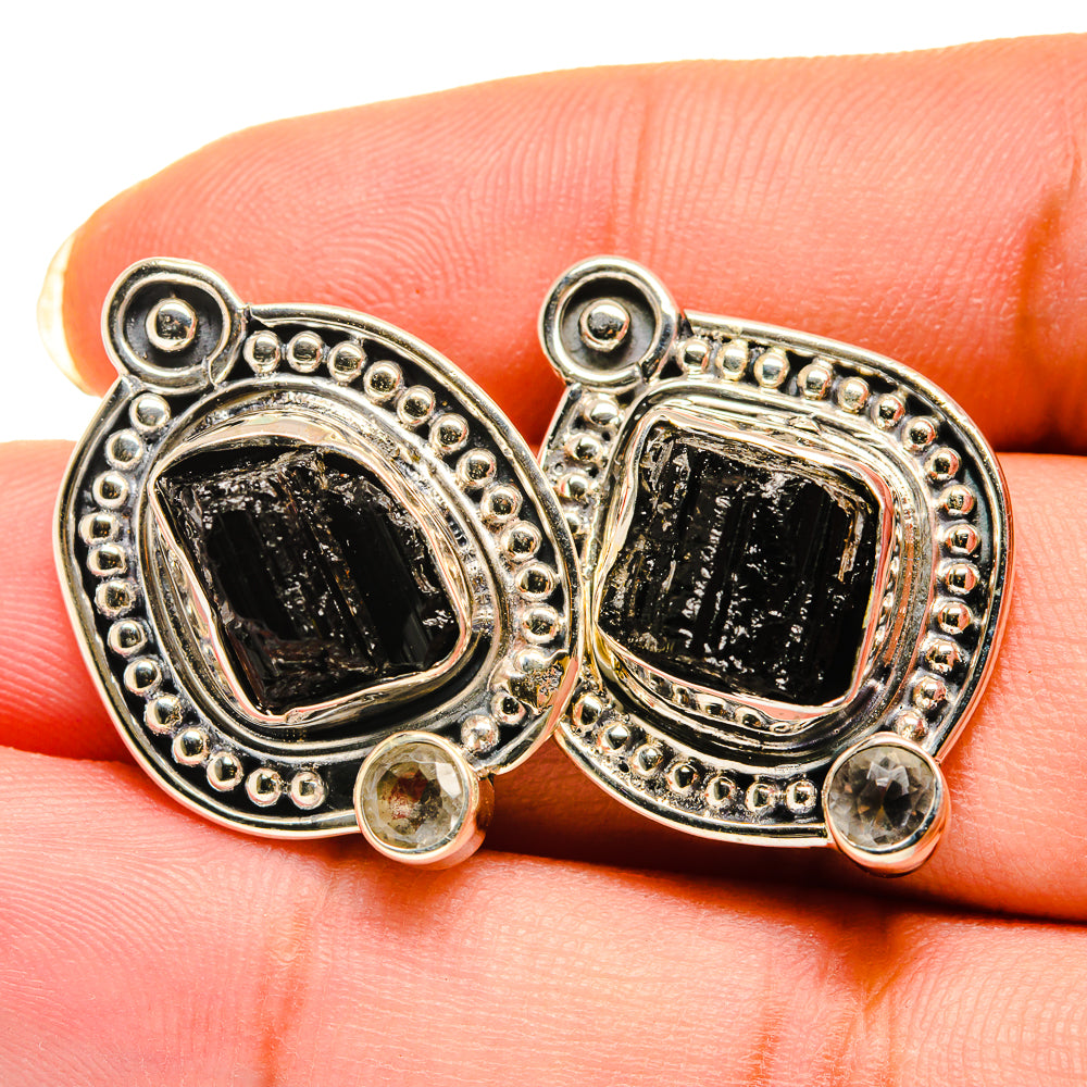 Black Tourmaline Earrings handcrafted by Anasilvercos - EARR420410