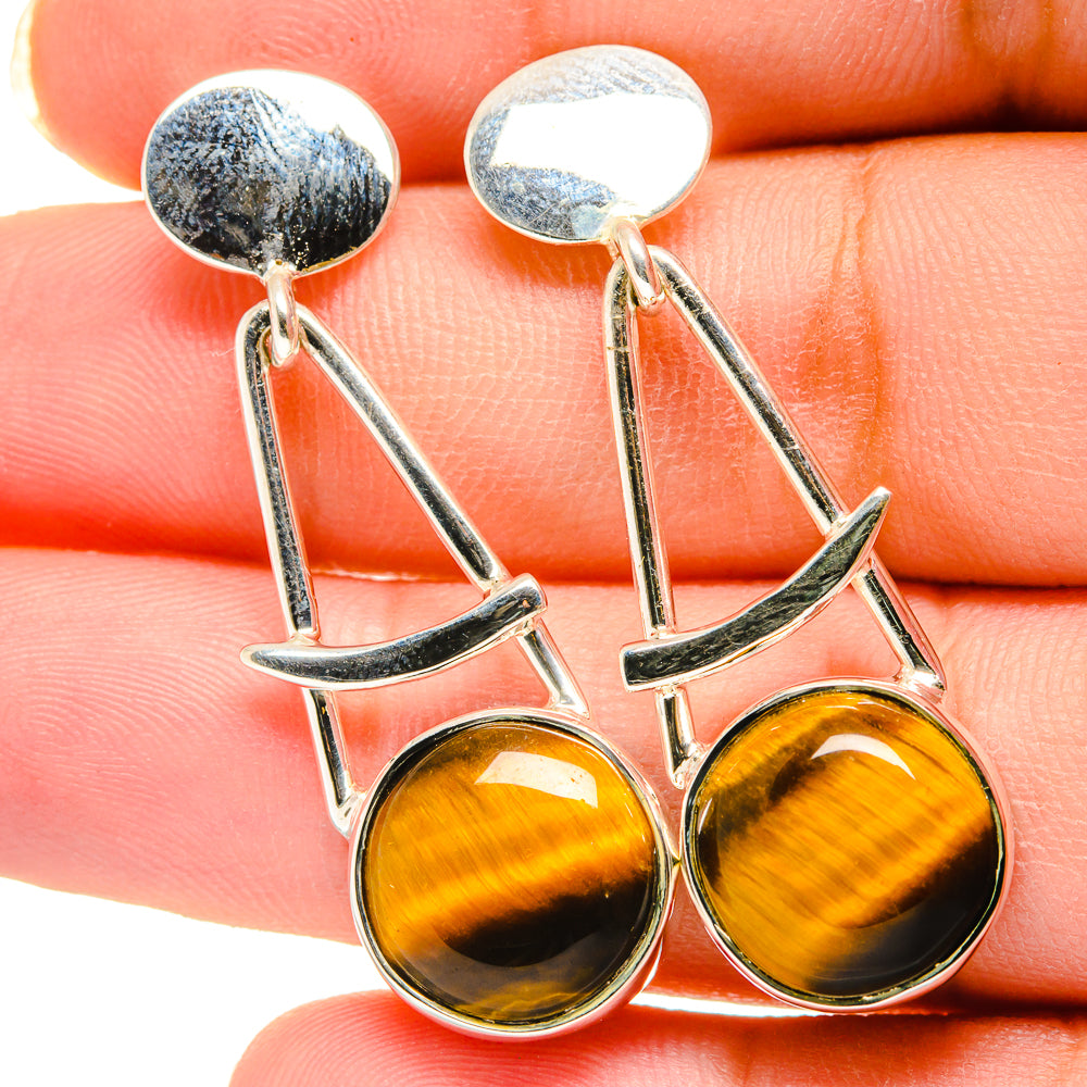Tiger Eye Earrings handcrafted by Anasilvercos - EARR420421