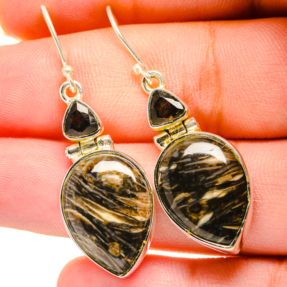 Golden Seraphinite Earrings handcrafted by Anasilvercos - EARR420425