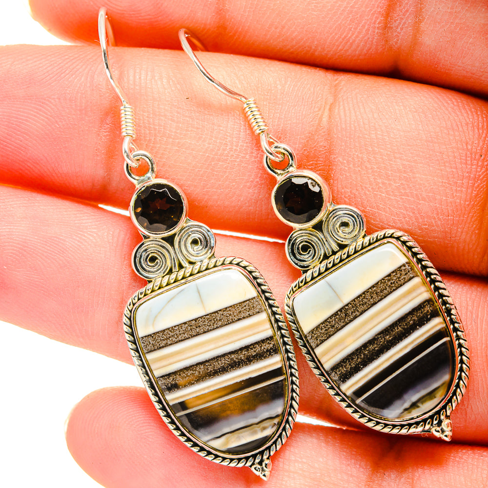 Botswana Agate Earrings handcrafted by Anasilvercos - EARR420429