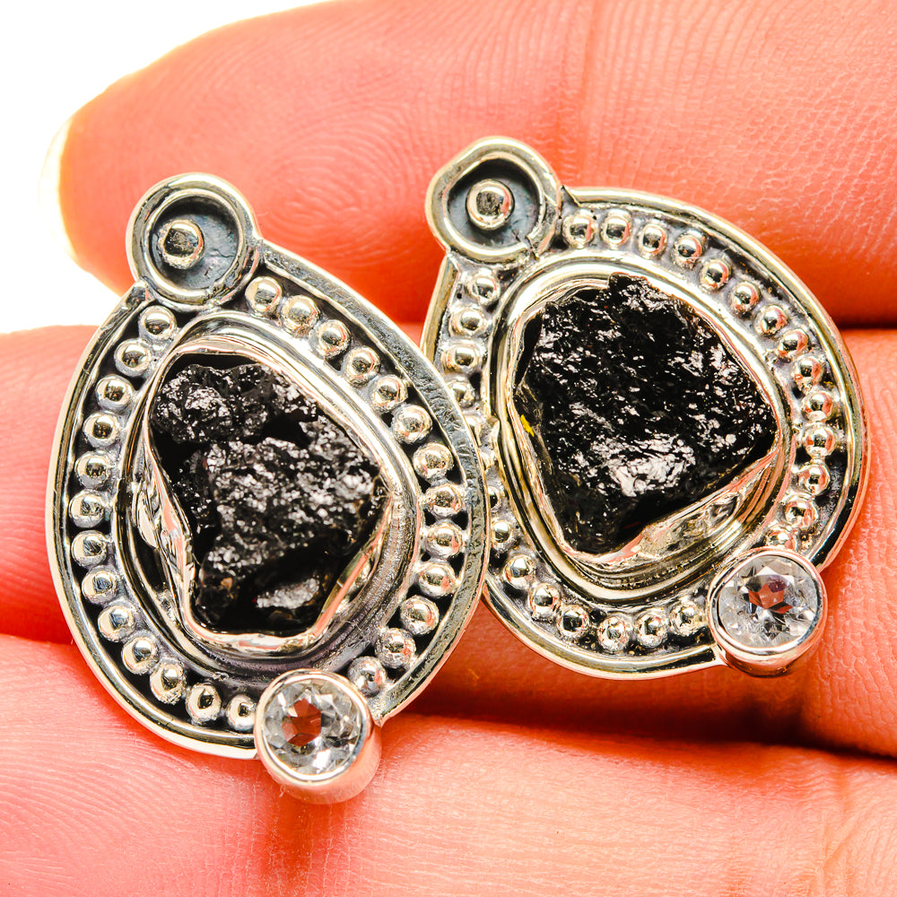 Black Tourmaline Earrings handcrafted by Anasilvercos - EARR420431