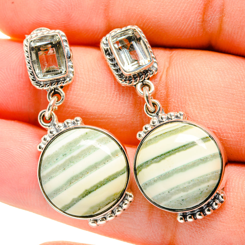 African Green Opal Earrings handcrafted by Anasilvercos - EARR420436