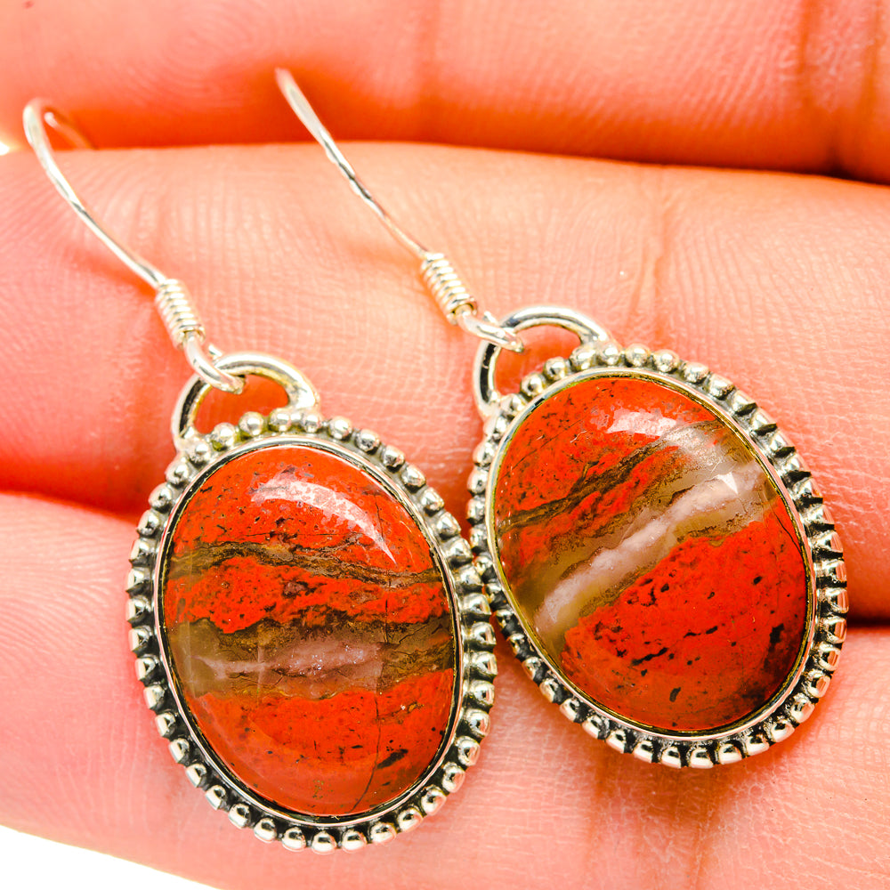 Red Jasper Earrings handcrafted by Anasilvercos - EARR420439