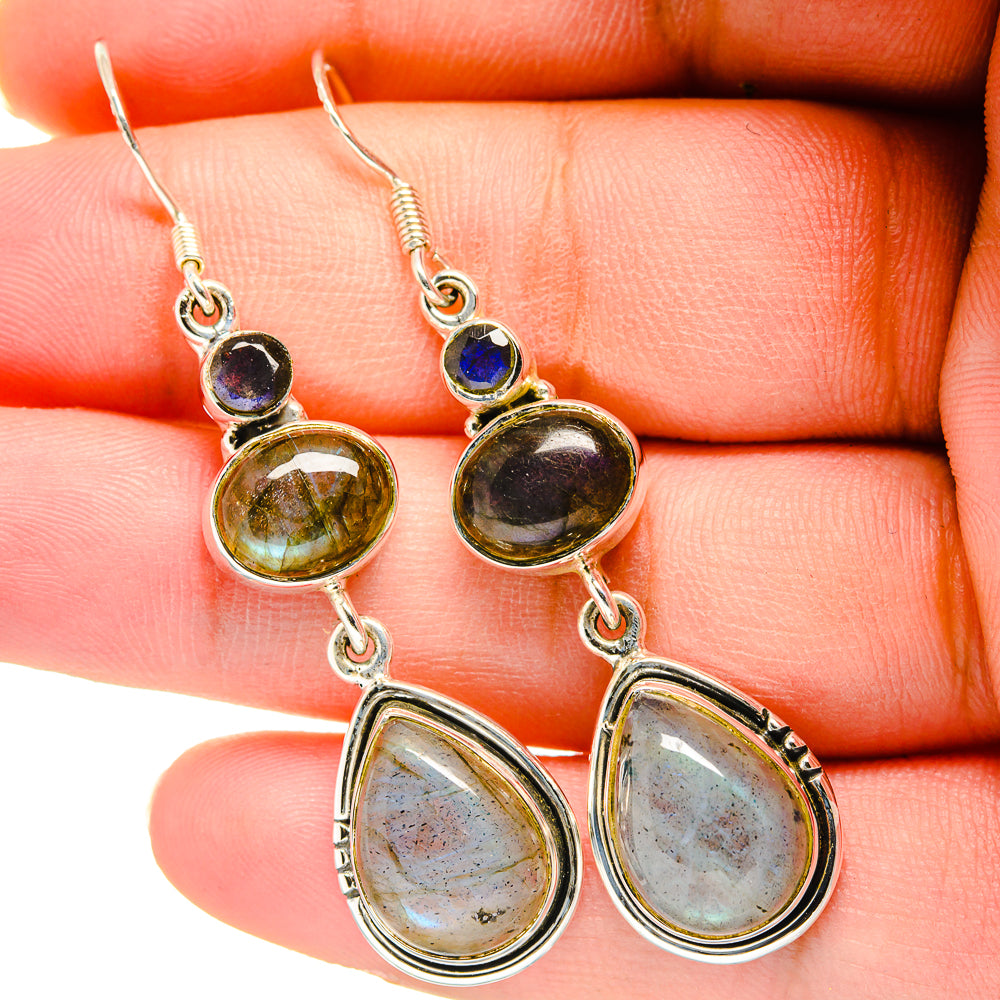 Labradorite Earrings handcrafted by Anasilvercos - EARR420444