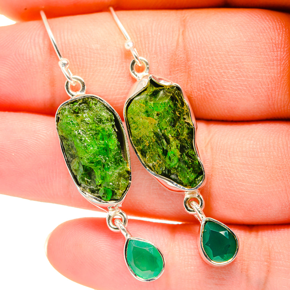 Chrome Diopside Earrings handcrafted by Anasilvercos - EARR420451