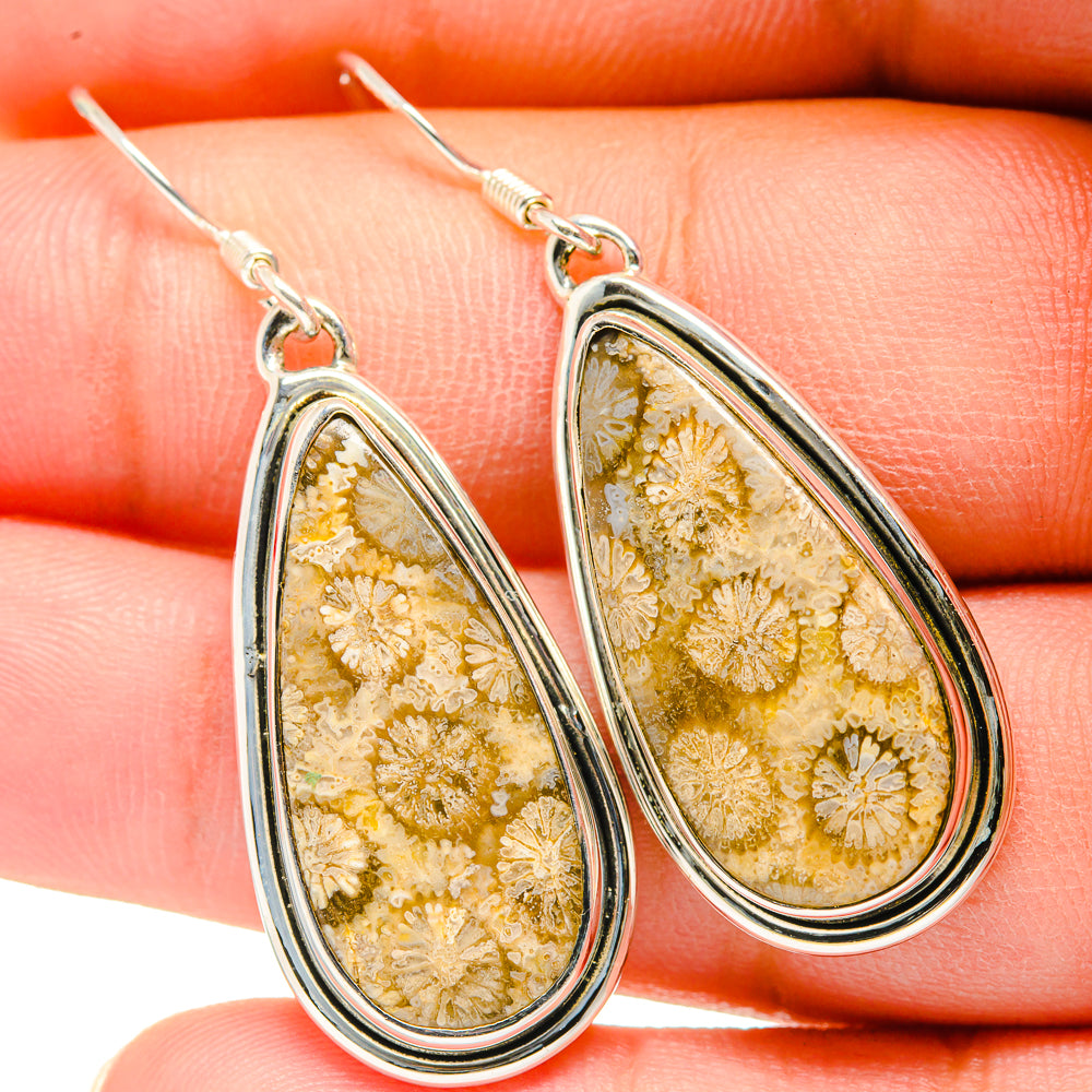 Fossil Coral Earrings handcrafted by Anasilvercos - EARR420454