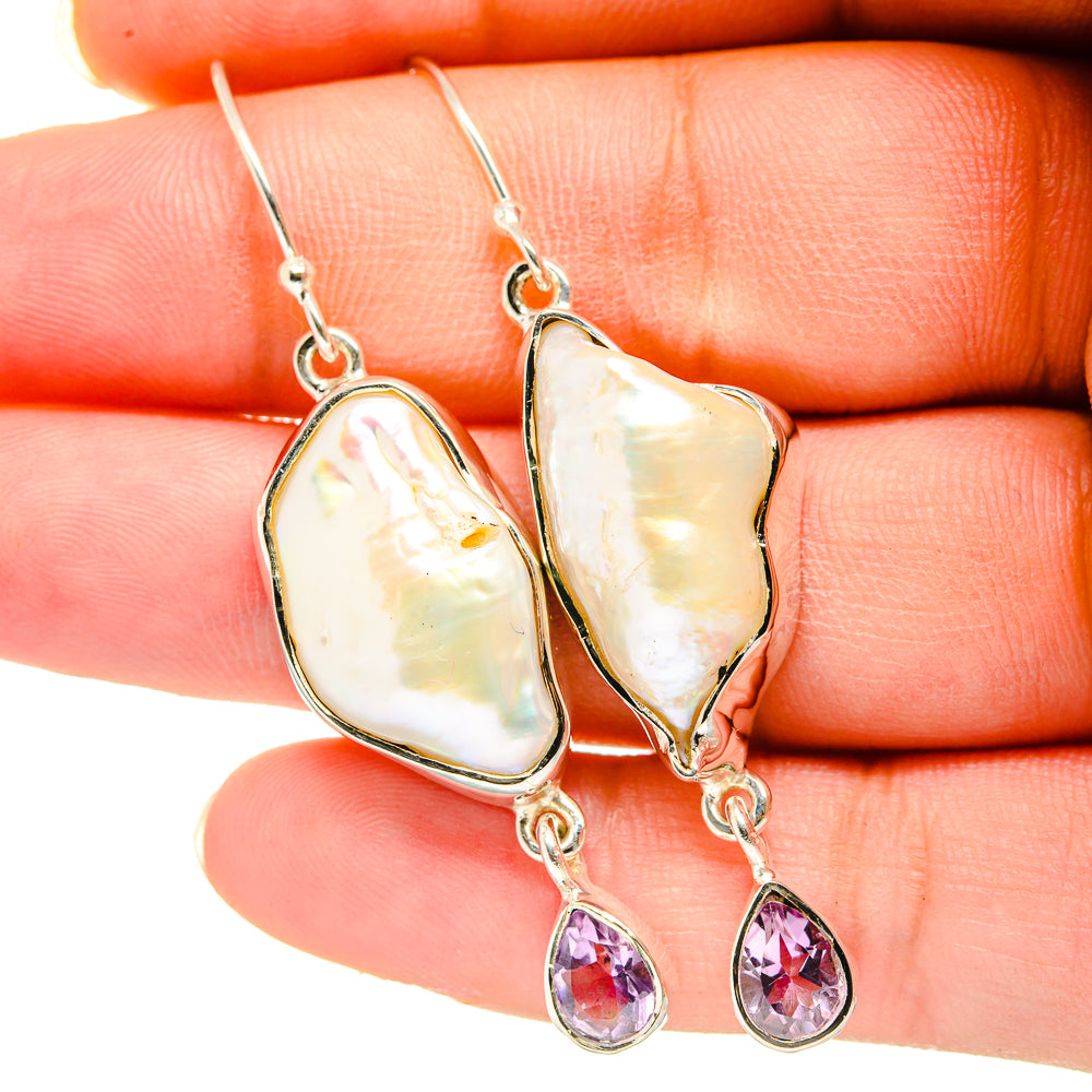 Mother Of Pearl Earrings handcrafted by Anasilvercos - EARR420465