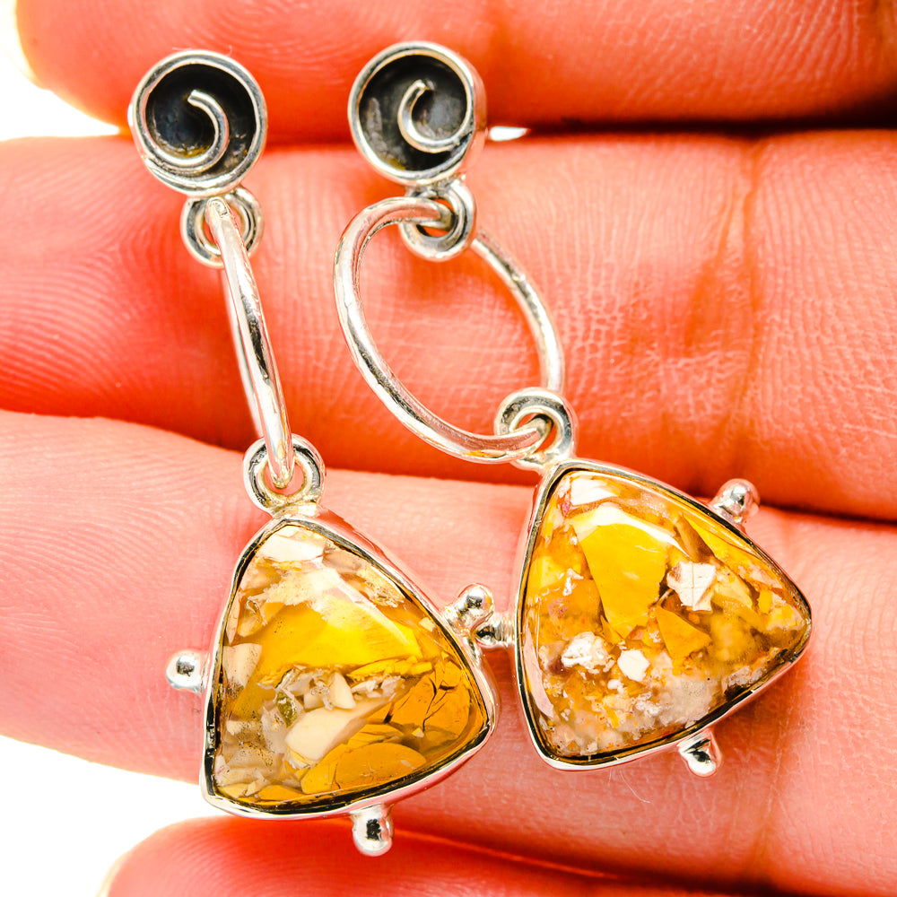 Brecciated Mookaite Earrings handcrafted by Anasilvercos - EARR420470