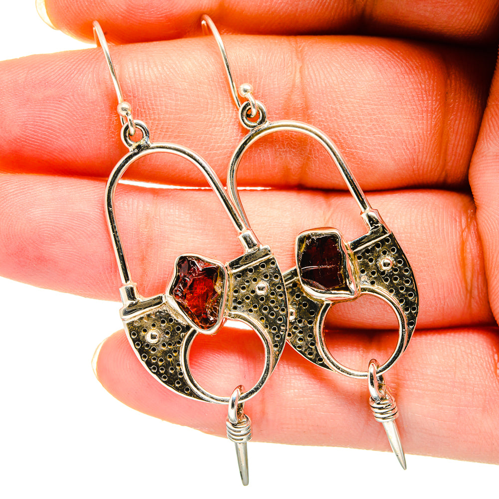 Garnet Earrings handcrafted by Anasilvercos - EARR420476