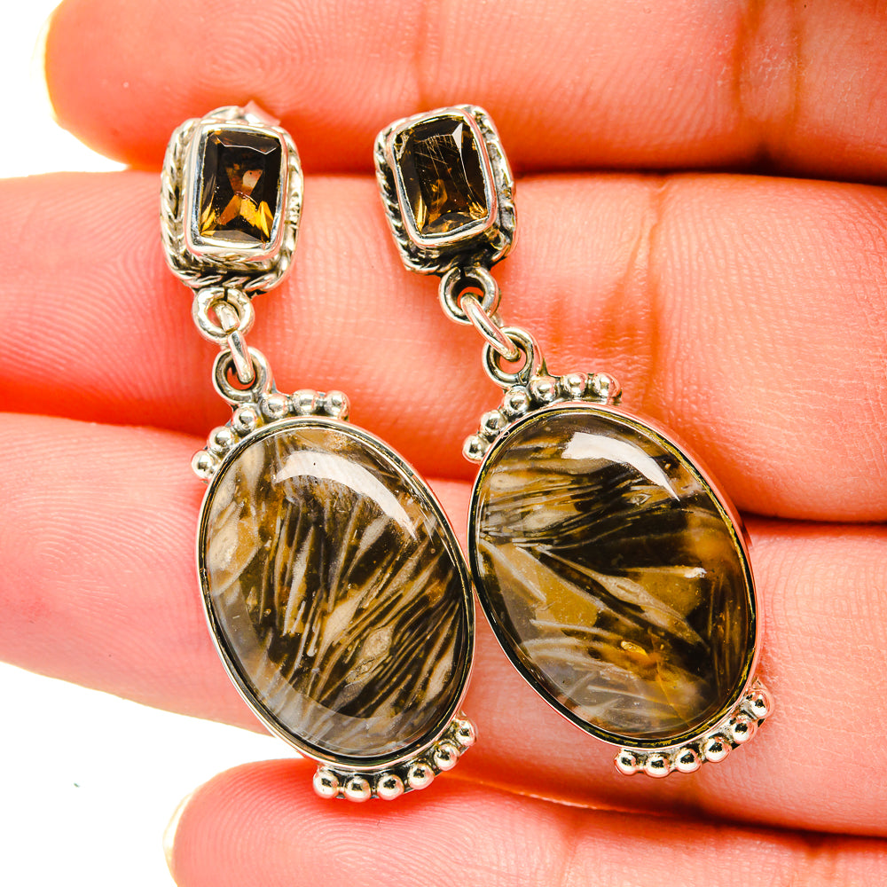 Peanut Wood Jasper Earrings handcrafted by Anasilvercos - EARR420486