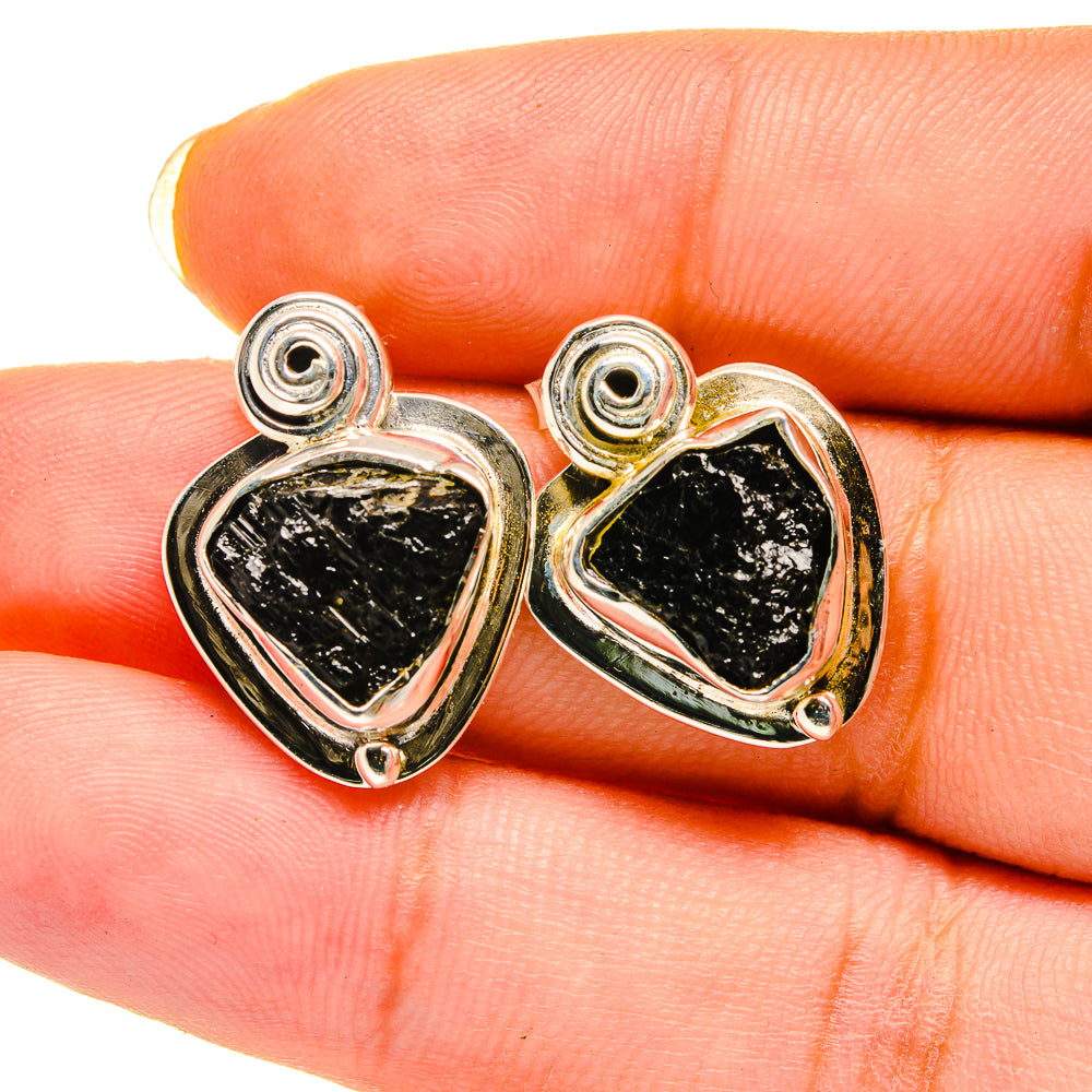 Black Tourmaline Earrings handcrafted by Anasilvercos - EARR420510