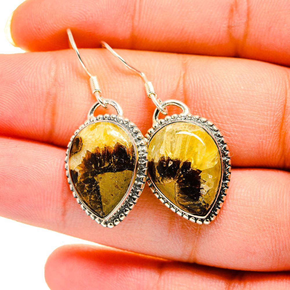 Septarian Nodule Earrings handcrafted by Anasilvercos - EARR420511