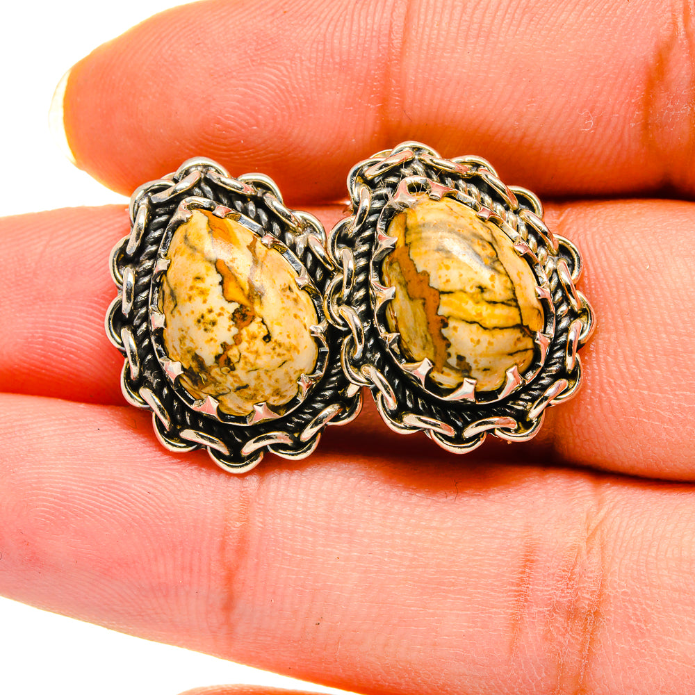 Picture Jasper Earrings handcrafted by Anasilvercos - EARR420516