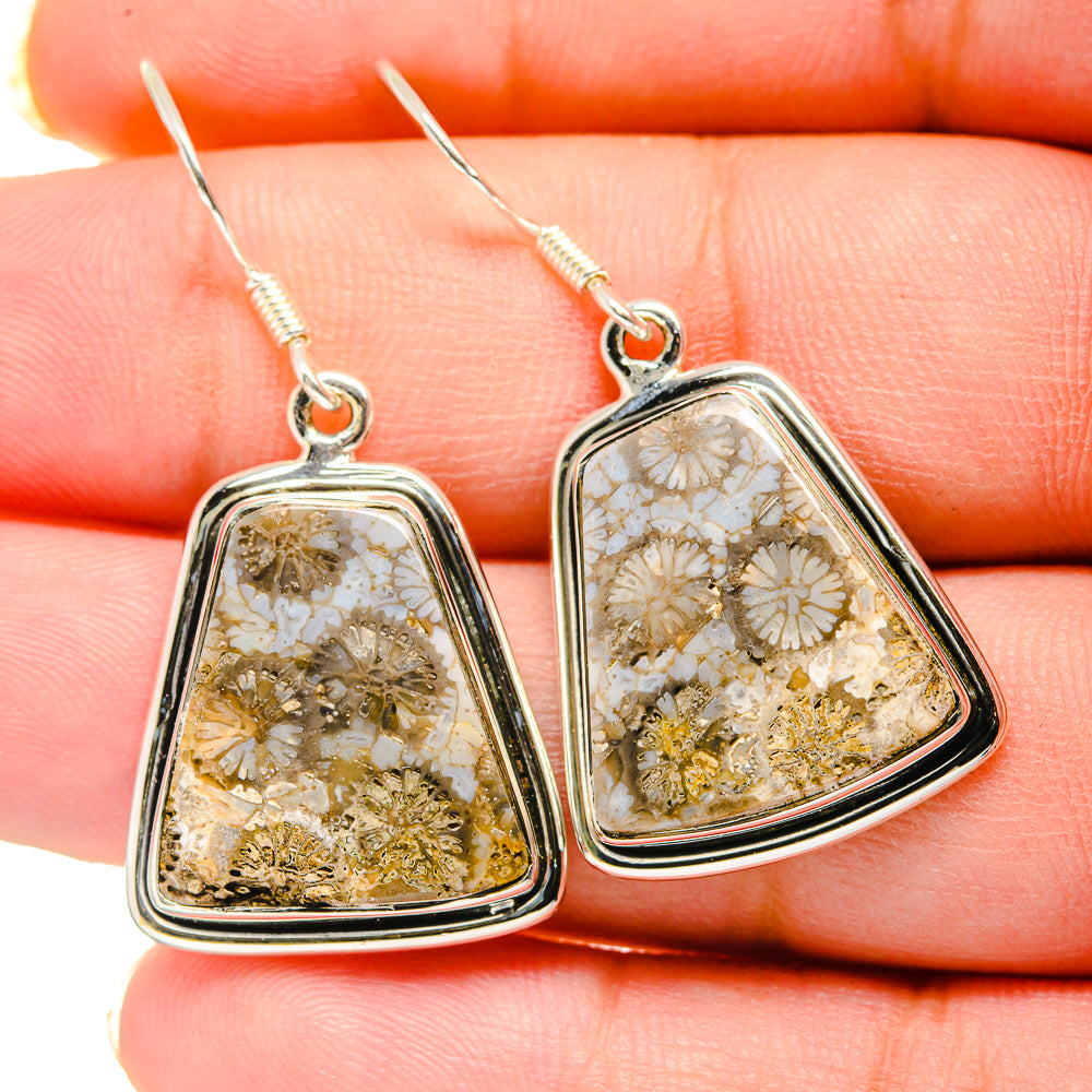 Fossil Coral Earrings handcrafted by Anasilvercos - EARR420532