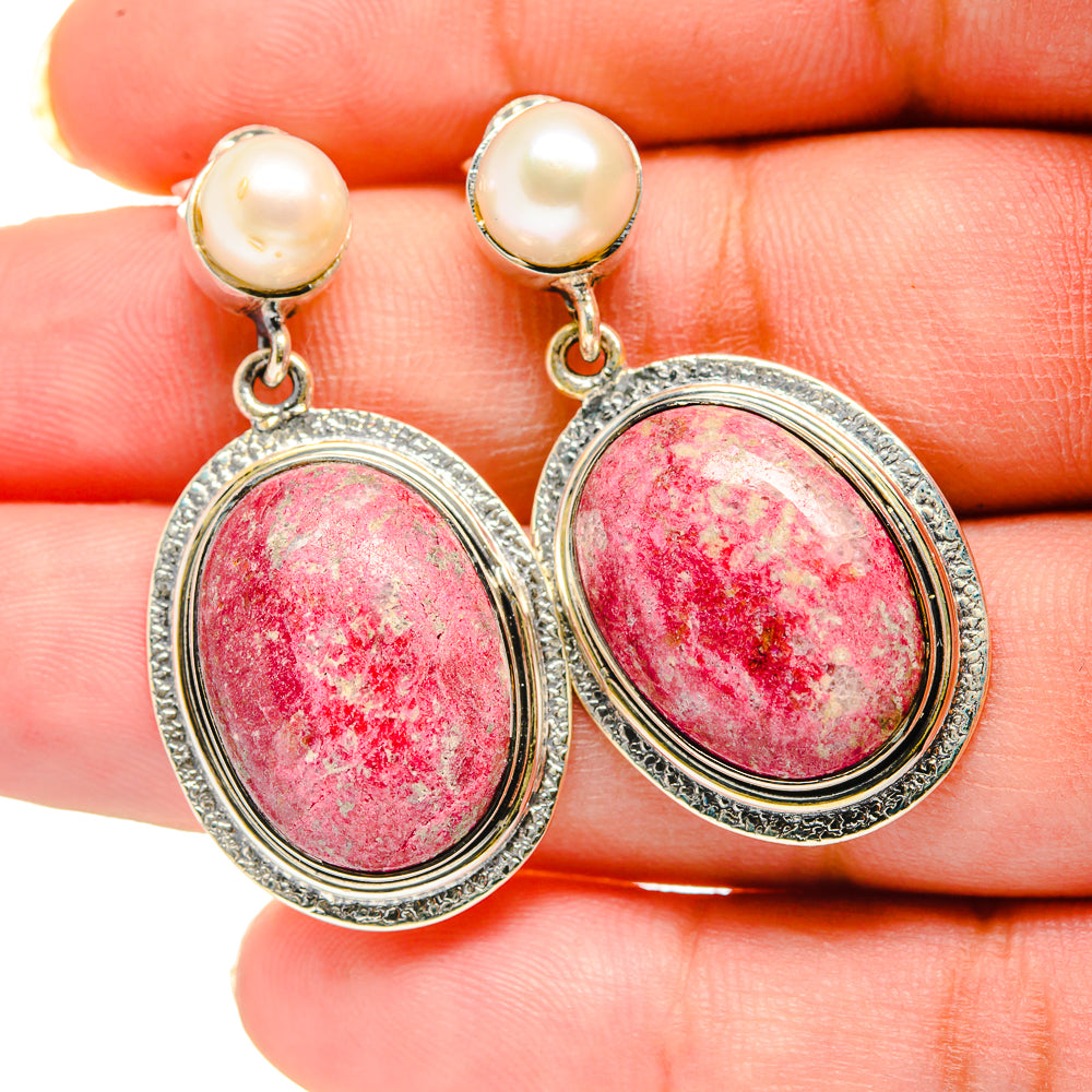 Rhodochrosite Earrings handcrafted by Anasilvercos - EARR420534