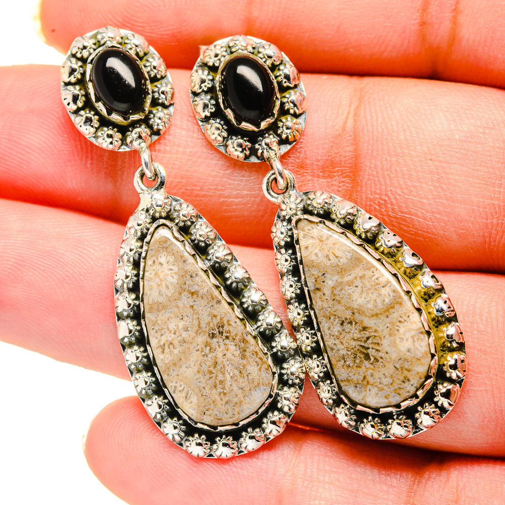 Fossil Coral Earrings handcrafted by Anasilvercos - EARR420537