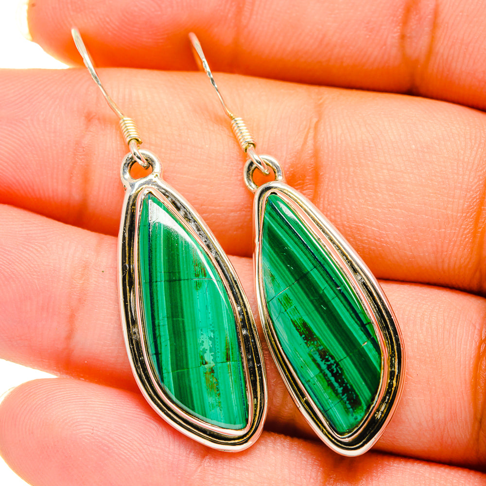 Malachite Earrings handcrafted by Anasilvercos - EARR420576