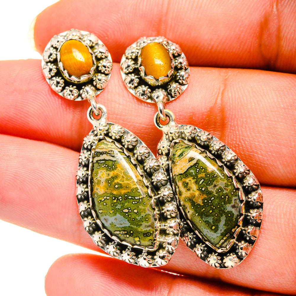 Ocean Jasper Earrings handcrafted by Anasilvercos - EARR420579