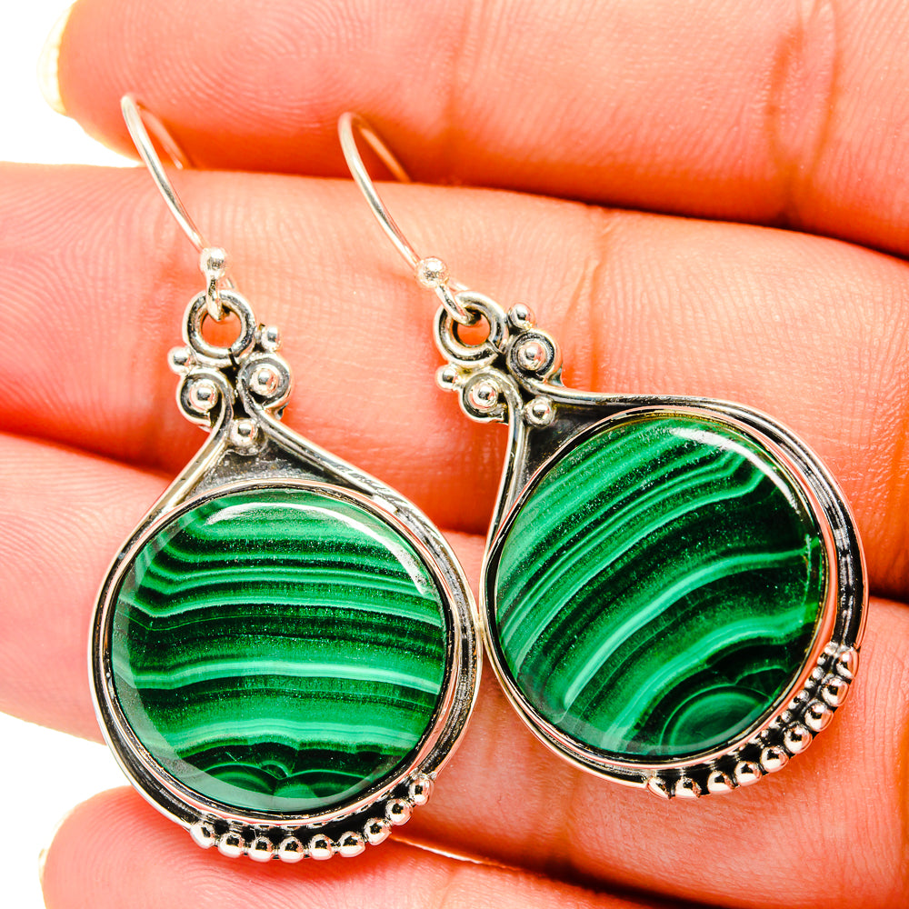 Malachite Earrings handcrafted by Anasilvercos - EARR420580