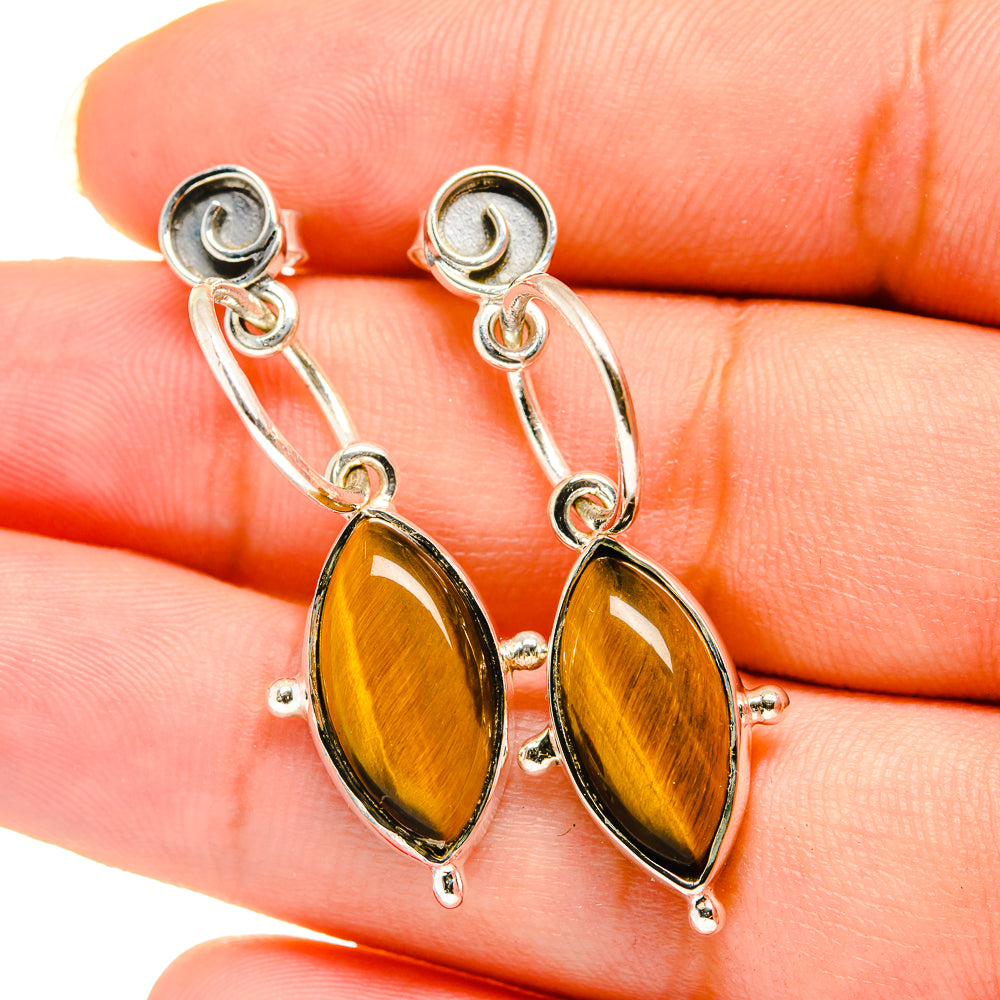 Tiger Eye Earrings handcrafted by Anasilvercos - EARR420583