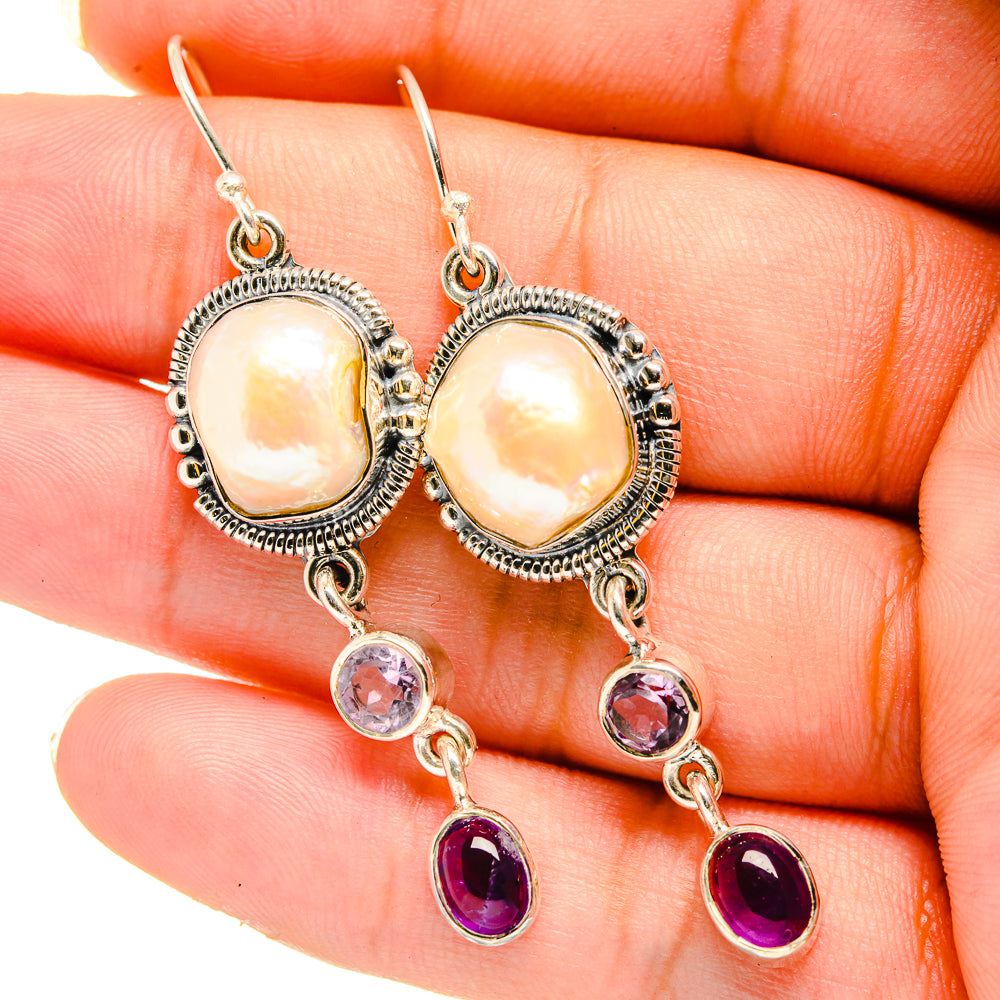 Mother Of Pearl Earrings handcrafted by Anasilvercos - EARR420587