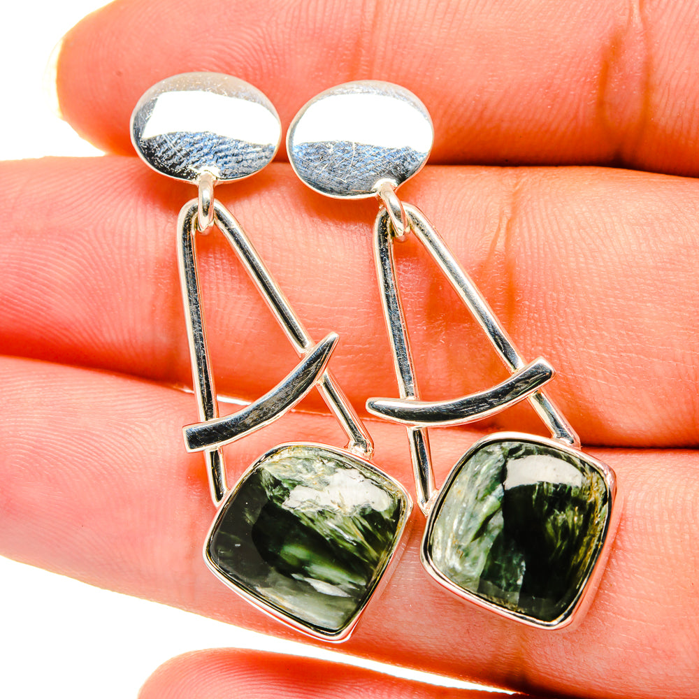 Seraphinite Earrings handcrafted by Anasilvercos - EARR420594