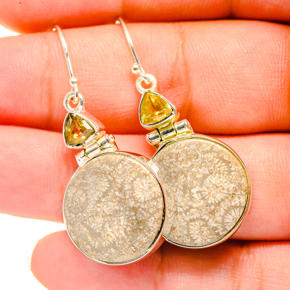 Fossil Coral Earrings handcrafted by Anasilvercos - EARR420601