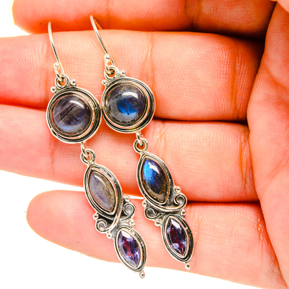 Labradorite Earrings handcrafted by Anasilvercos - EARR420605