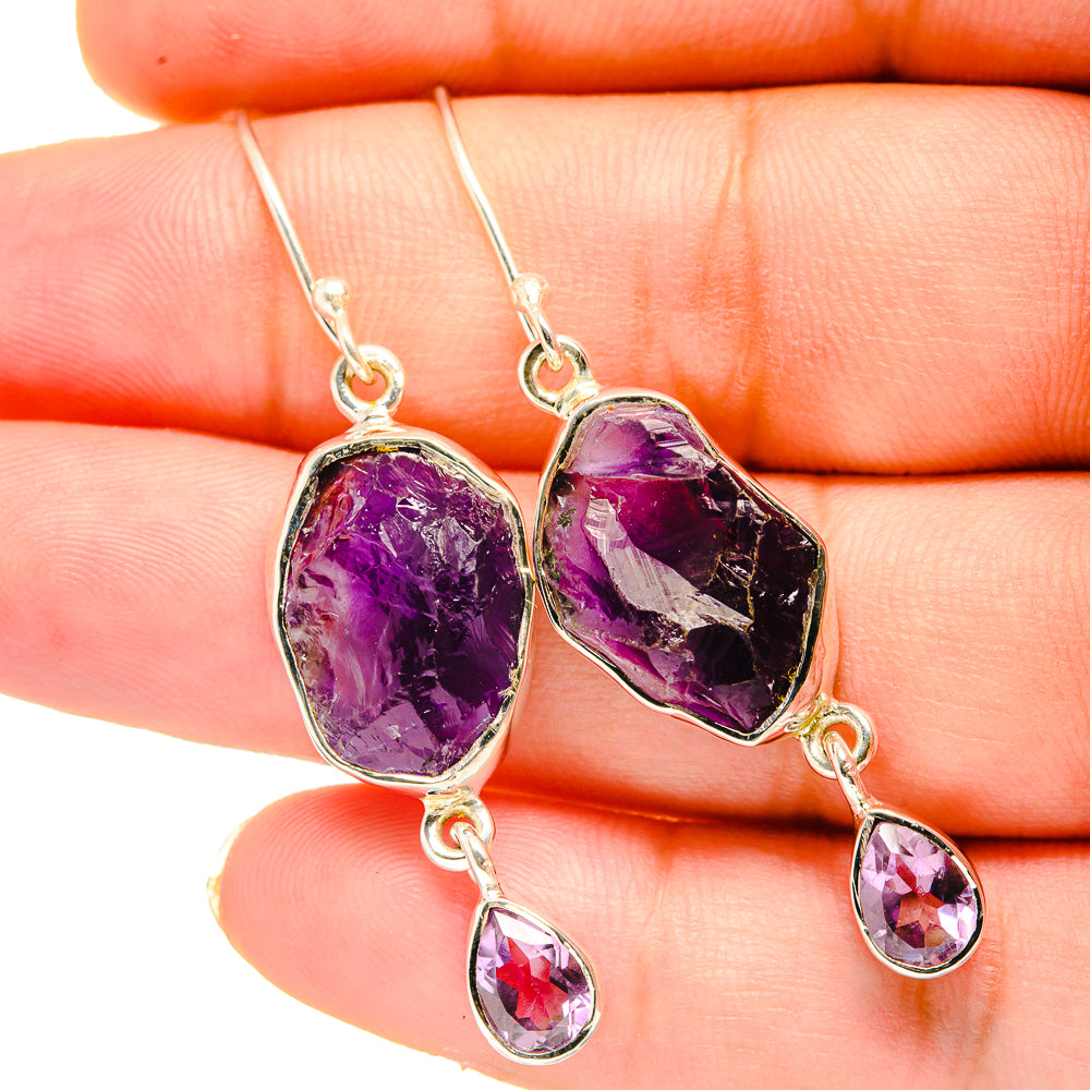 Amethyst Earrings handcrafted by Anasilvercos - EARR420635