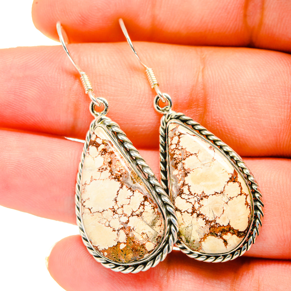 Peanut Wood Jasper Earrings handcrafted by Anasilvercos - EARR420637