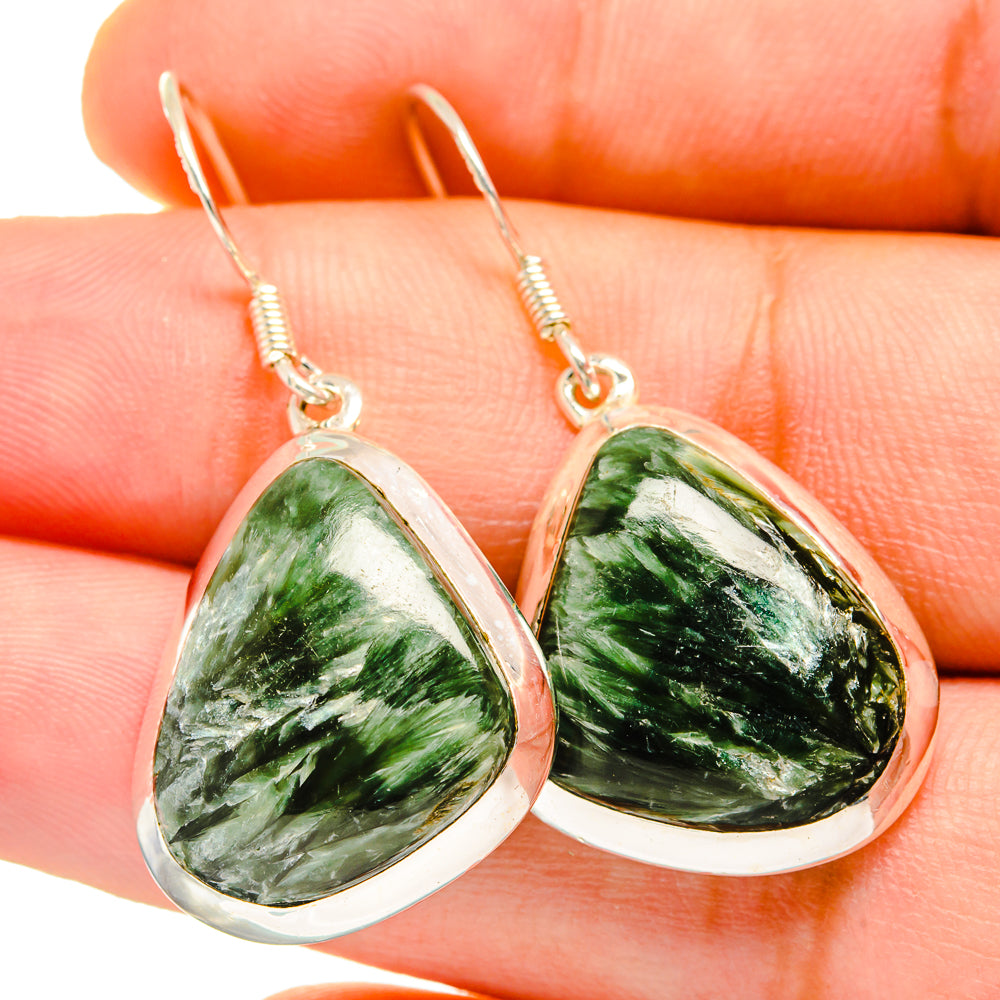 Seraphinite Earrings handcrafted by Anasilvercos - EARR420640