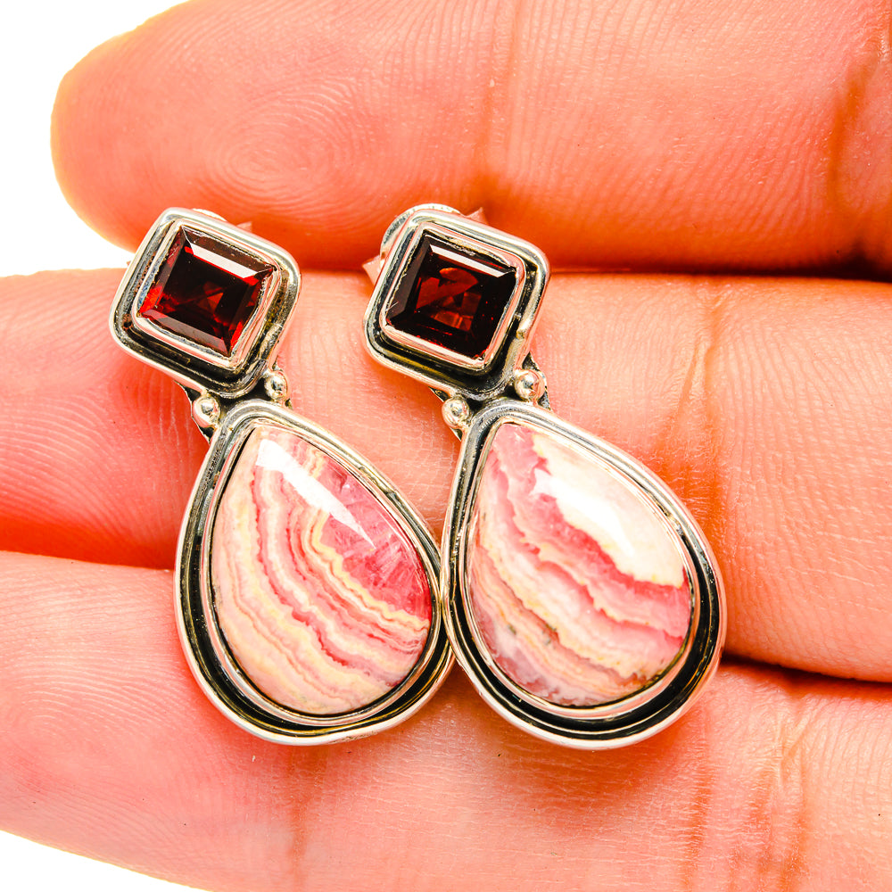 Rhodochrosite Earrings handcrafted by Anasilvercos - EARR420643