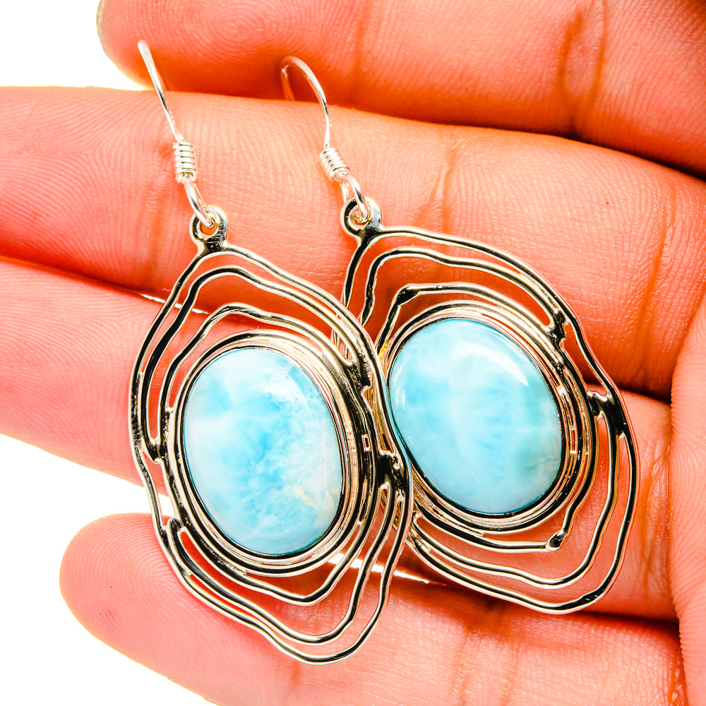 Larimar Earrings handcrafted by Anasilvercos - EARR420649