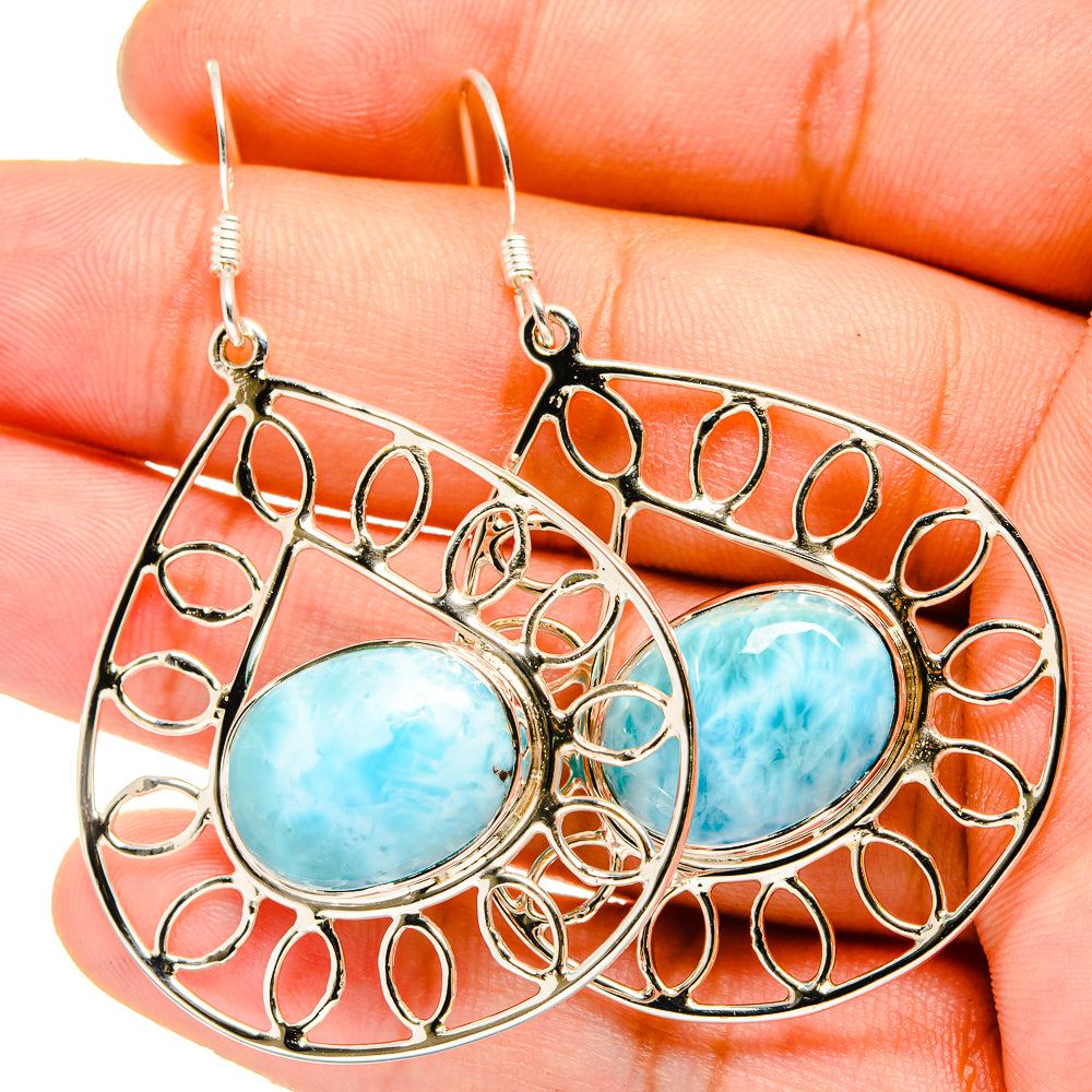 Larimar Earrings handcrafted by Anasilvercos - EARR420651