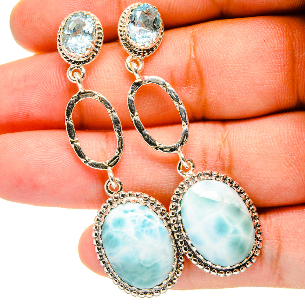 Larimar Earrings handcrafted by Anasilvercos - EARR420655