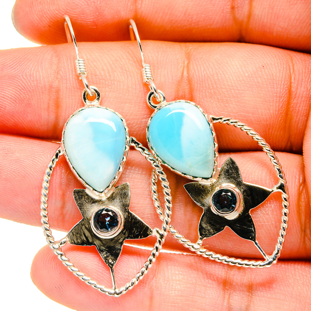 Larimar Earrings handcrafted by Anasilvercos - EARR420662
