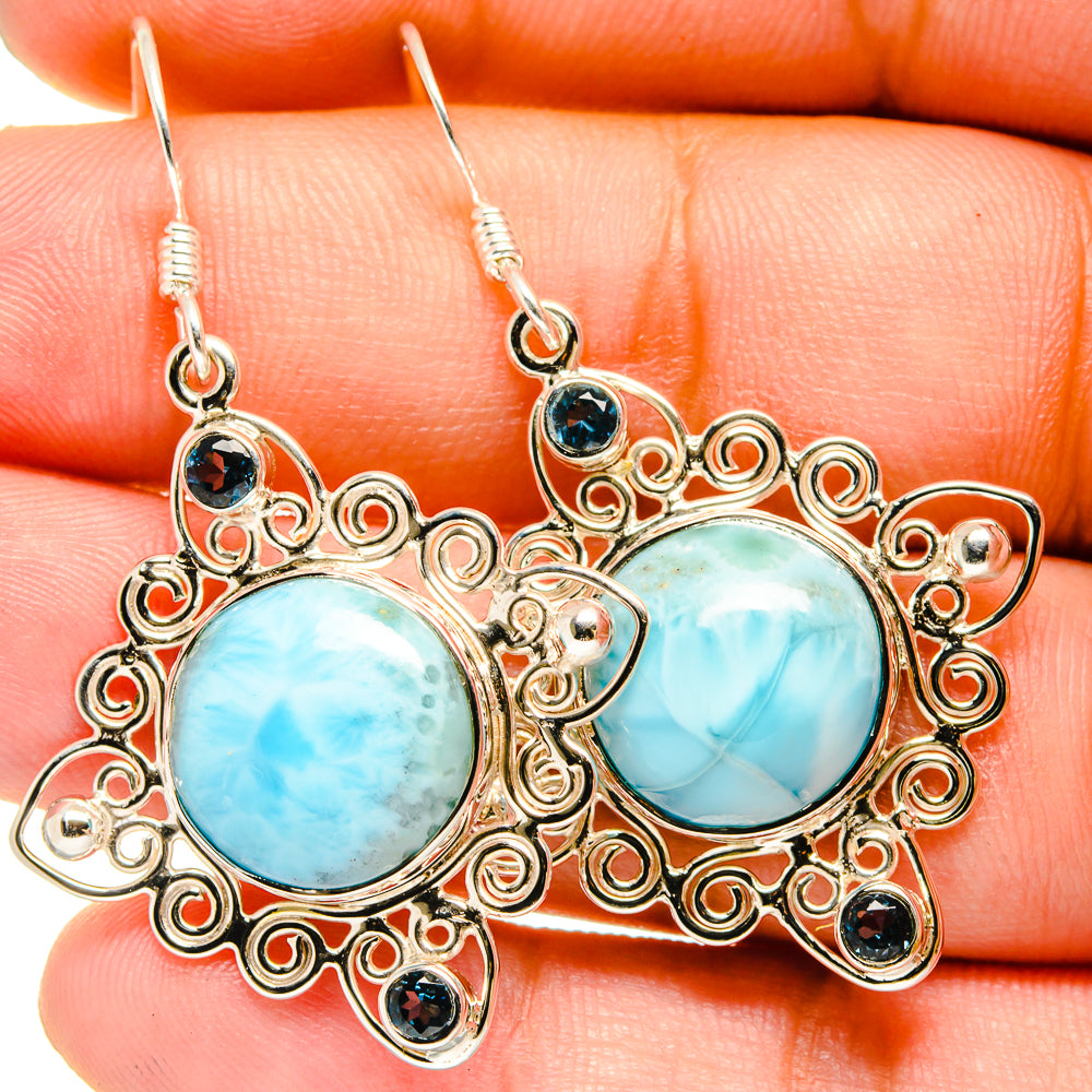 Larimar Earrings handcrafted by Anasilvercos - EARR420665
