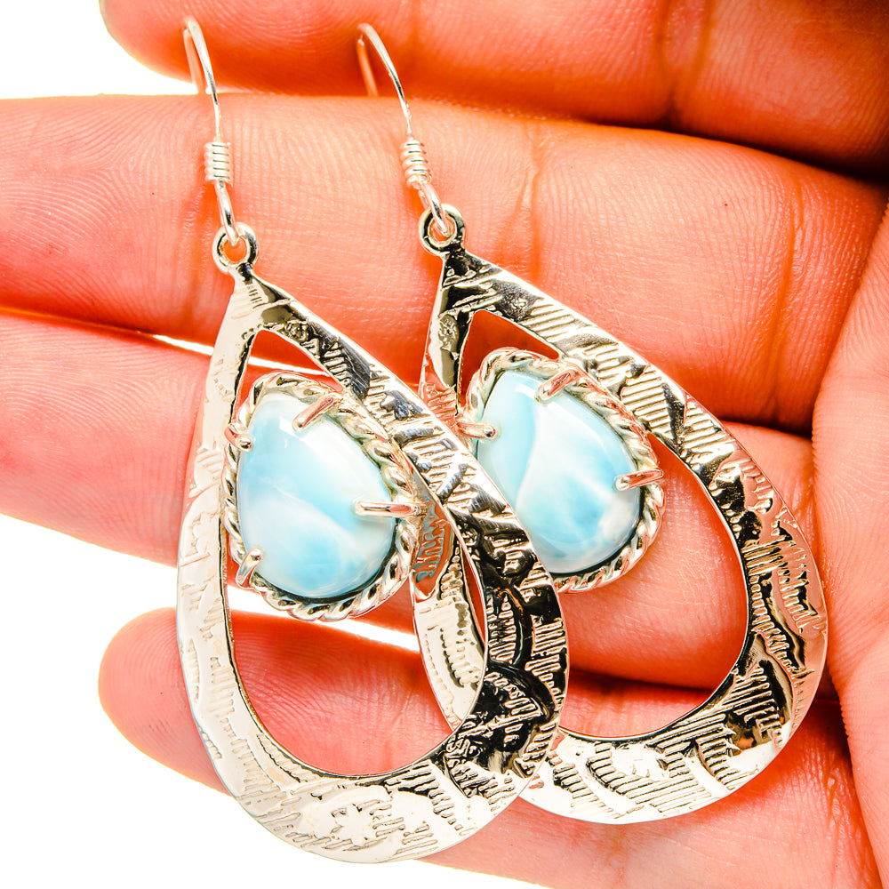 Larimar Earrings handcrafted by Anasilvercos - EARR420669