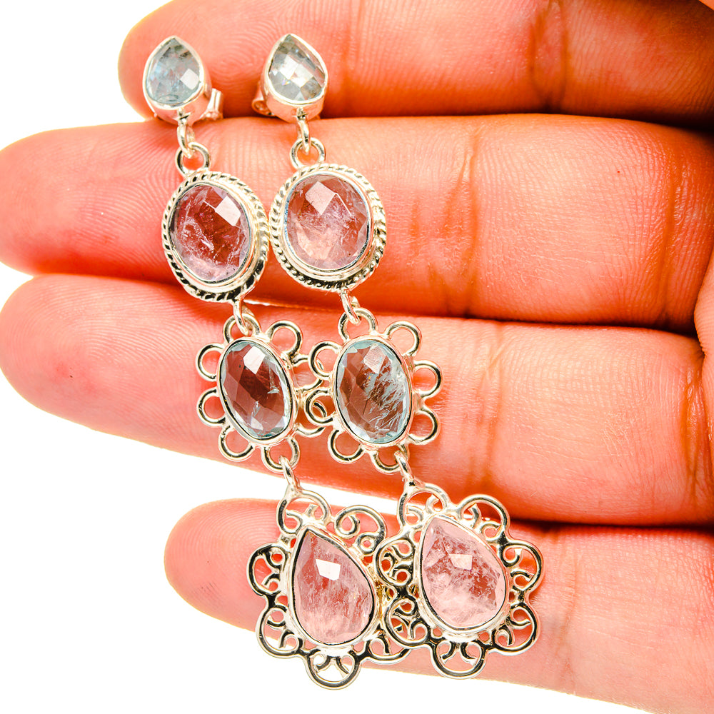 Rose Quartz Earrings handcrafted by Anasilvercos - EARR420670