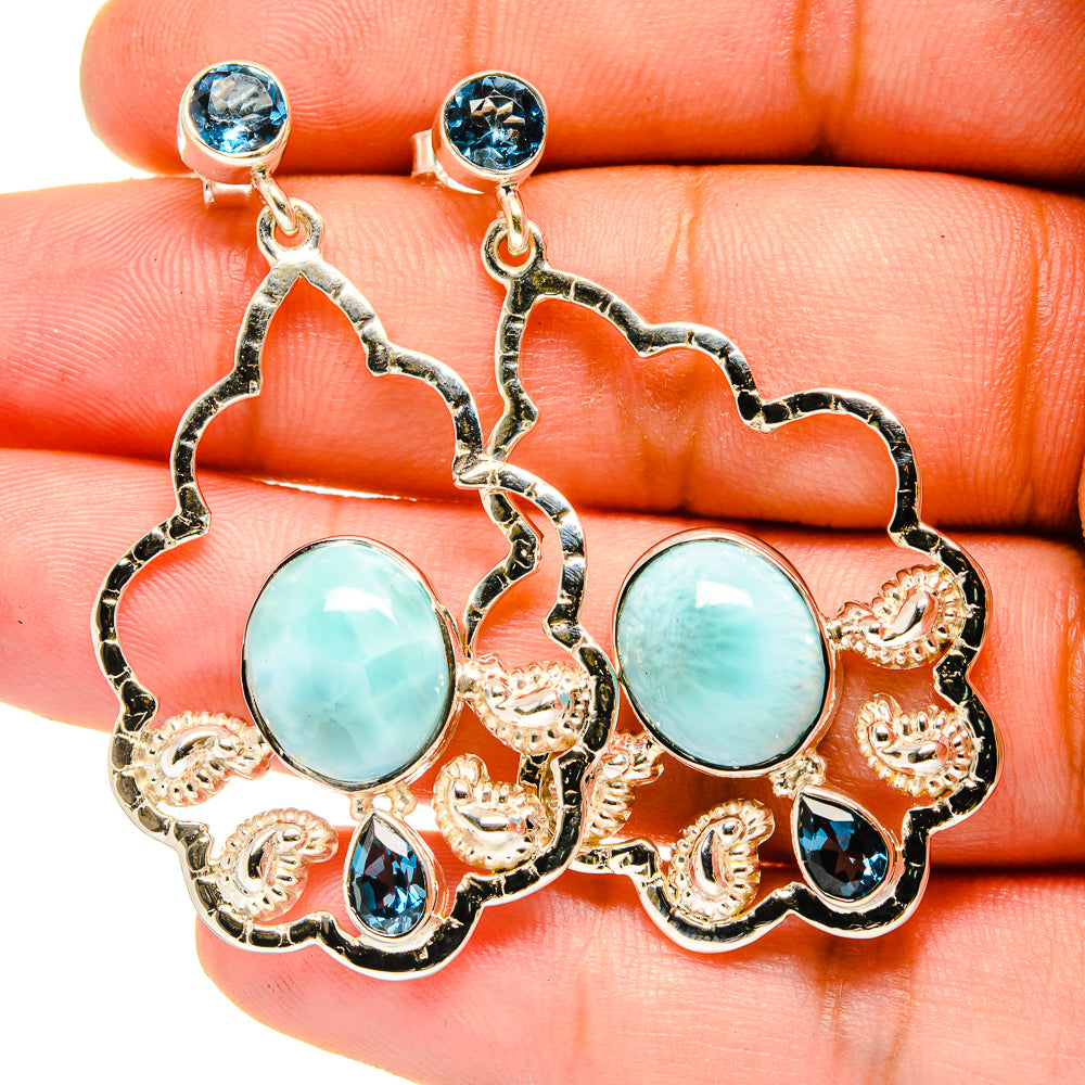 Larimar Earrings handcrafted by Anasilvercos - EARR420672